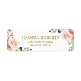 Blush Pink Floral Gold Geometrische botanische Hoc