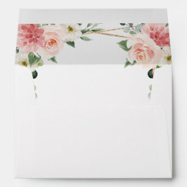 Blush Pink Floral Gold Geometrische botanische Hoc