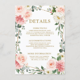 Blush Pink Floral Gold Geometrische botanische Hoc Begleitkarte