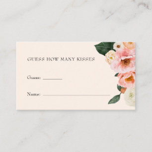Blush Pink Floral Guess Wie viele Küsse Begleitkarte