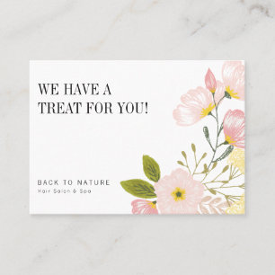 Blush Pink Floral Gutschein Rabatt Karten
