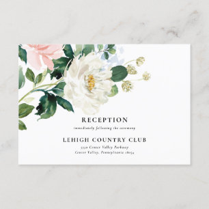 Blush Pink Floral Hochzeitskarte Einladung