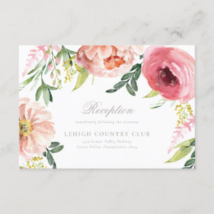 Blush Pink Floral Hochzeitskarte Einladung