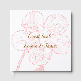 Blush Pink Floral Line Art Wedding Guest Book Gästebuch