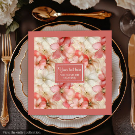 Blush Pink Floral Napkin Elegant Wedding Tableware Serviette