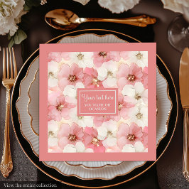Blush Pink Floral Napkins Elegant Wedding Gift Serviette