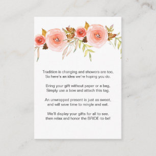 Blush Pink Floral No Wrap Dusche Anfrage Tag 3605b Begleitkarte