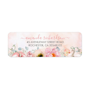 Blush Pink Floral Pumpkins Elegantes Untergang Par