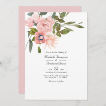 Blush Pink Floral QR Code UAWG Wedding