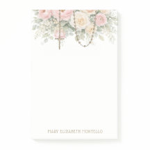 Blush Pink Floral Rosary Catholic 