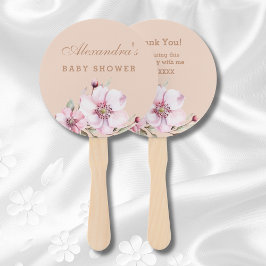 Blush Pink Floral Rose Babydusche Fächer