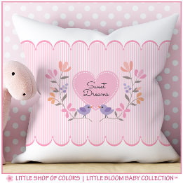 Blush Pink Floral Streifen Anpassbare Kinderzimmer Kissen