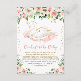 Blush Pink Floral Swan Princess Books for Baby Begleitkarte