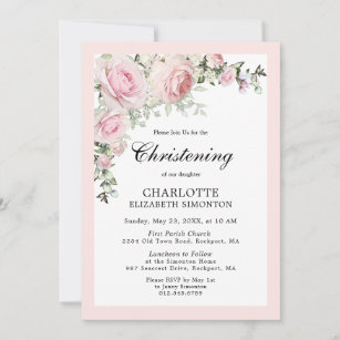 Blush Pink Floral Watercolor Christine Einladung