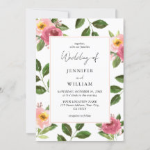 Blush Pink Floral Watercolor Hochzeit