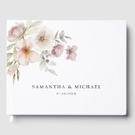 Blush Pink Floral Watercolor Hochzeit Gästebuch