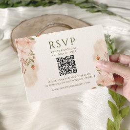 Blush Pink Floral Watercolor Hochzeit RSVP Karte