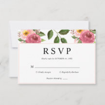 Blush Pink Floral Watercolor Hochzeit