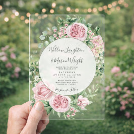 Blush Pink Floral Watercolor Wedding Acryleinladungen