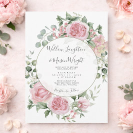 Blush Pink Floral Watercolor Wedding Einladung