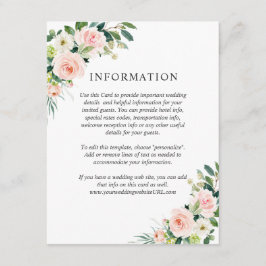 Blush Pink Floral Wedding Details Einladung
