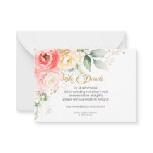 Blush Pink Floral Wedding Details Karten Gehäuse K
