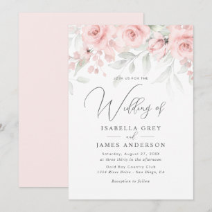 Blush Pink Floral Wedding Einladung