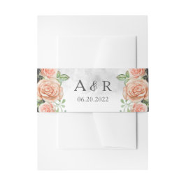 Blush Pink Floral Wedding Einladung Bauch Band