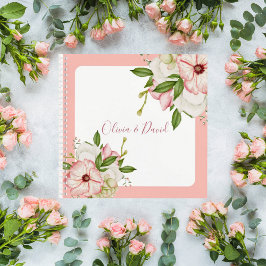 Blush Pink Floral Wedding Guest Book Notizbuch