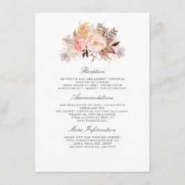 Blush Pink Floral Wedding Information Guest Begleitkarte
