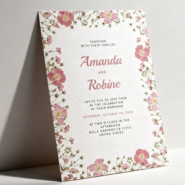 Blush Pink Floral Wedding Invitation Einladung (Von Creator hochgeladen)