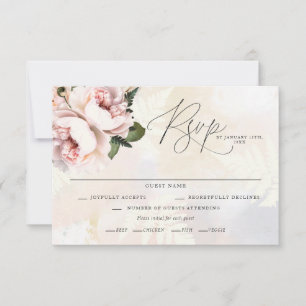 Blush Pink Floral Wedding RSVP Cards