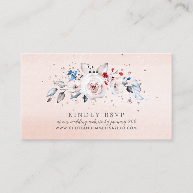 Blush Pink Floral Wedding Website UAWG Begleitkarte