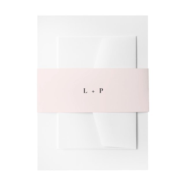 Blush Pink Floral Wedelband Einladungsbanderole (Vorderseite Beispiel)