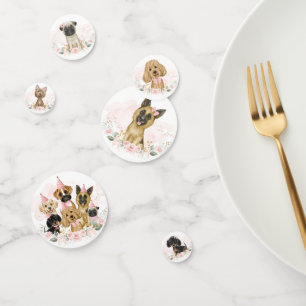 Blush Pink Floral Welpe Hunde Geburtstag Dusche Pa Konfetti