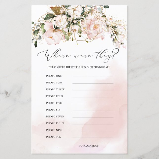 Blush Pink Floral wo sie spielten Boho Bride (Vorderseite)