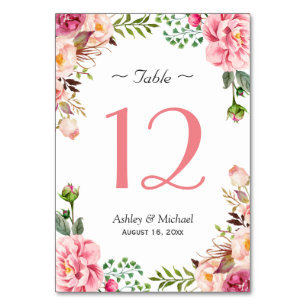Blush Pink Floral Wrap Hochzeit Tischnummer