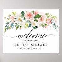 Blush Pink Florals Botanisches Brautparty Willkomm