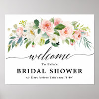 Blush Pink Florals Botanisches Brautparty Willkomm