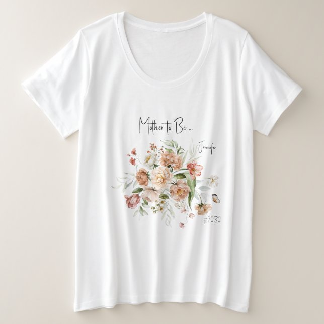 Blush Pink Florals, Mutter zu sein, Girl Baby Dusc Große Größe T-Shirt (Design vorne)
