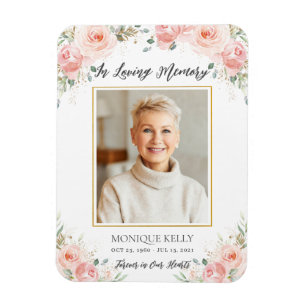 Blush Pink Foto Beerdigung Gedenkstein Vielen Dank Magnet