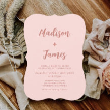 Blush Pink Foto Hochzeitseinladung