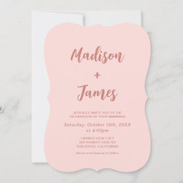 Blush Pink Foto Hochzeitseinladung Einladung