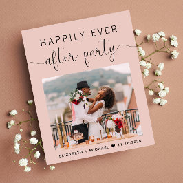 Blush Pink Foto Hochzeitsempfang Einladung