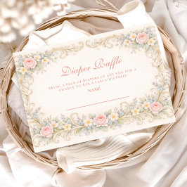 Blush Pink Garden Baroque Diapper Raffle Begleitkarte