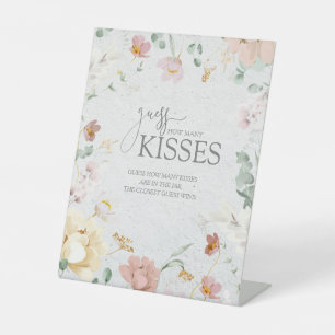 Blush Pink Garden Blume Dusche Wie viele Küsse Sockelschild