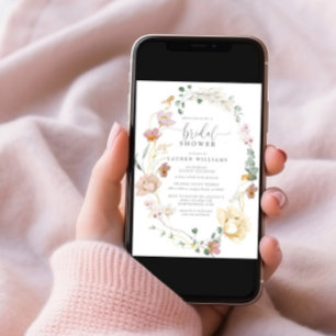 Blush Pink Garden Blume Skript Brautparty Einladung