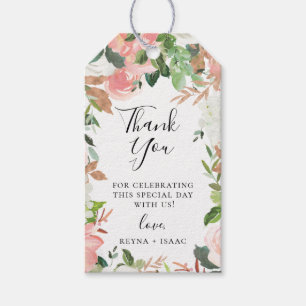 Blush Pink Garden Floral Wedding Vielen Dank Geschenkanhänger