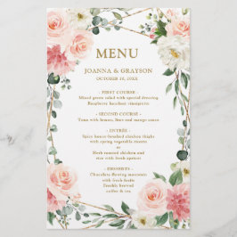 Blush Pink Geogeometrisches Botanisches Hochzeitsm