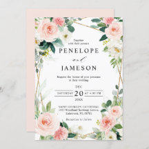 Blush Pink Geometric Botanical Wedding